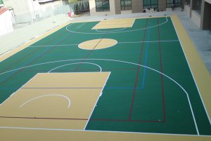 Γήπεδο μπάσκετ εξωτερικού χώρου με ακρυλικά υλικά, πάχος 2-3mm