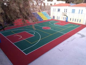 Γήπεδο Μπασκετ εξωτερικού χώρου με ακρυλικά υλικά, πάχος 2-3mm