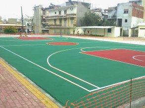 Acrylic elastic flooring of basketball court