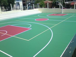 Outdoor basketball court construction