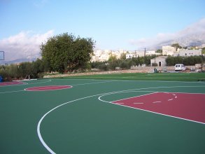 Elastic flooring of basketball court
