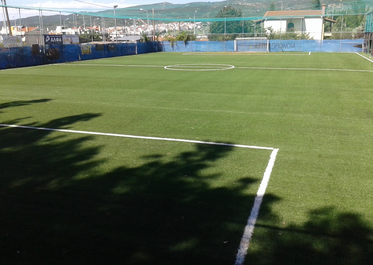 Soccer fied with artificial turf