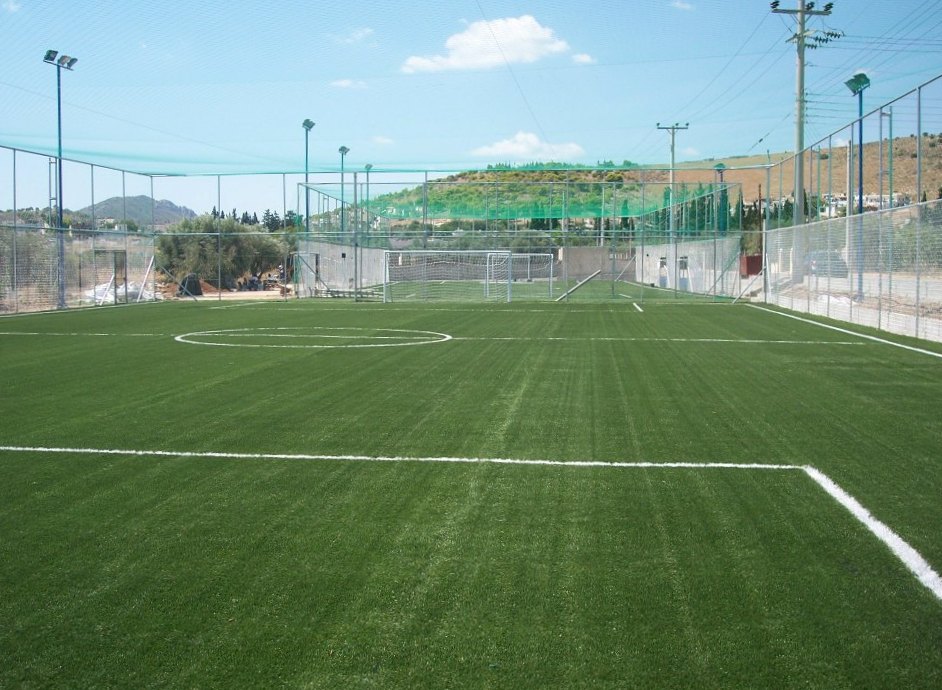 Artificial grass construction with shockpad