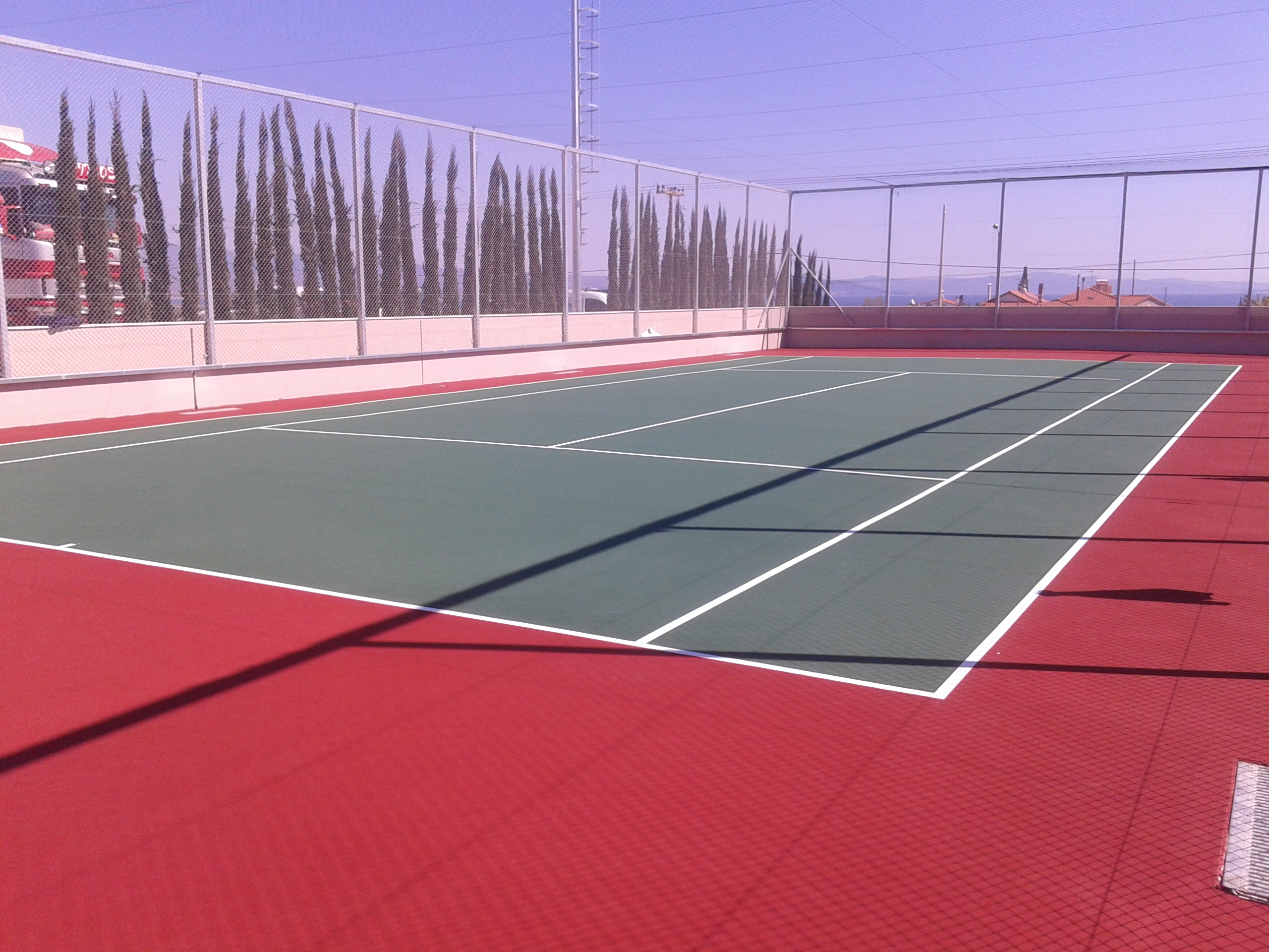 Tennis court construction