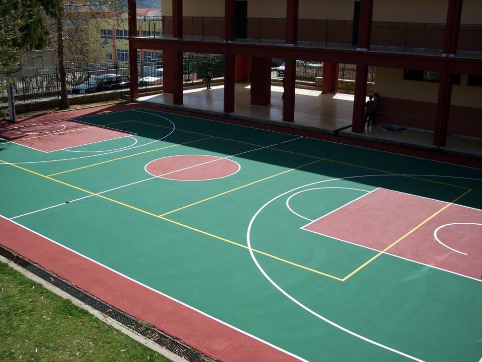 Acrylic basketball court