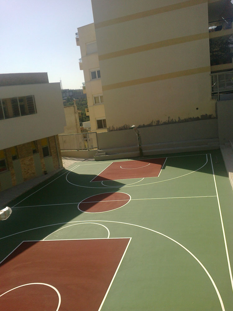 Outdoor basketball court construction, Sykies Thessaloniki