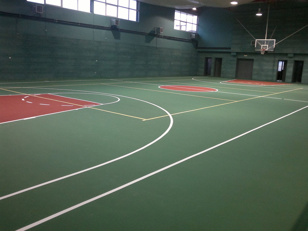 Basketball court construction of indoor gym