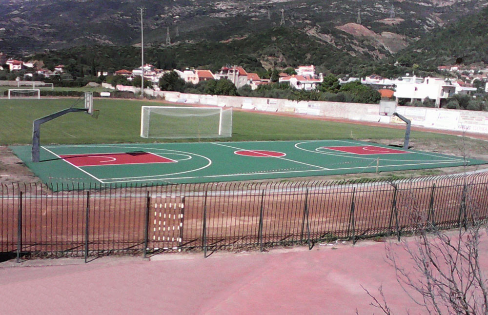 Basketball court construction