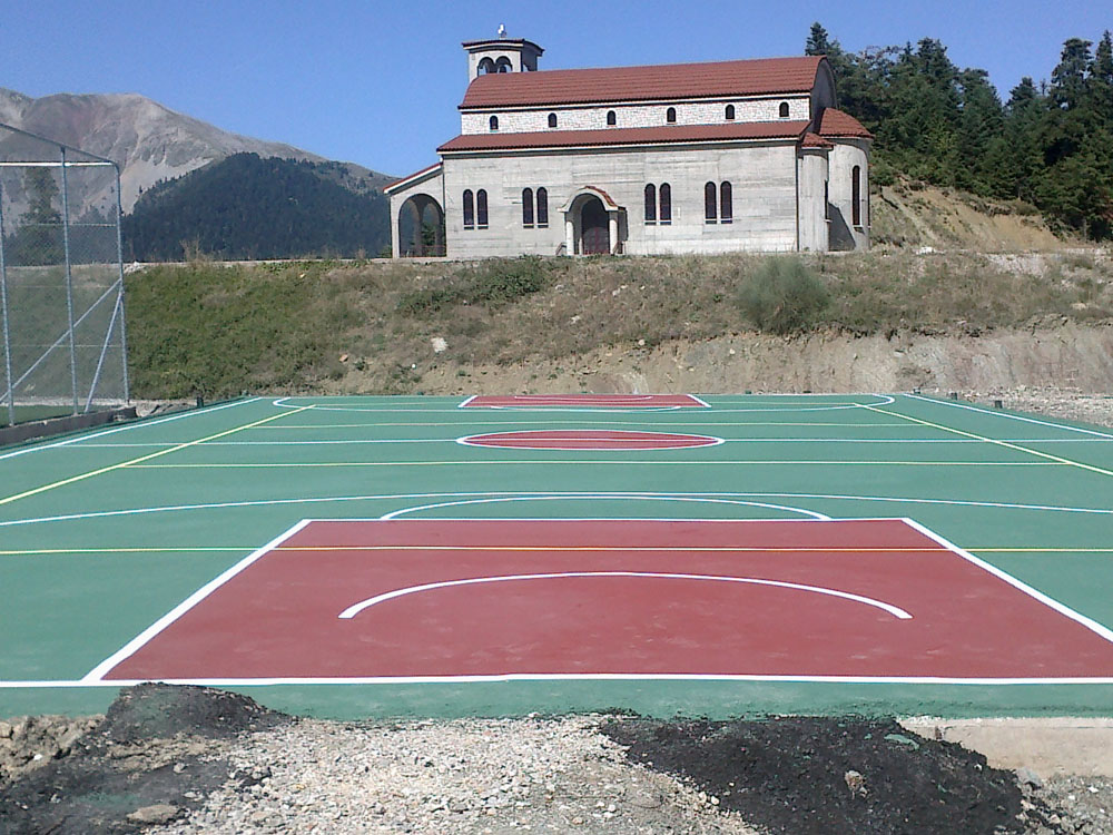 Basketball court construction