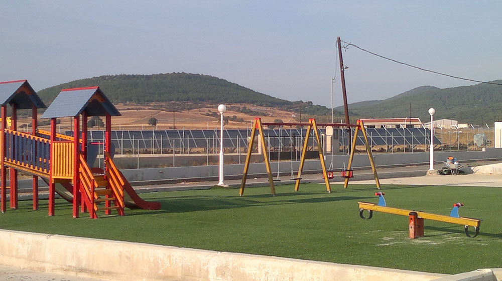 Artificial turf of playground