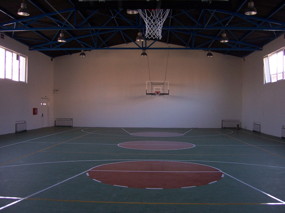 Indoor basketball court